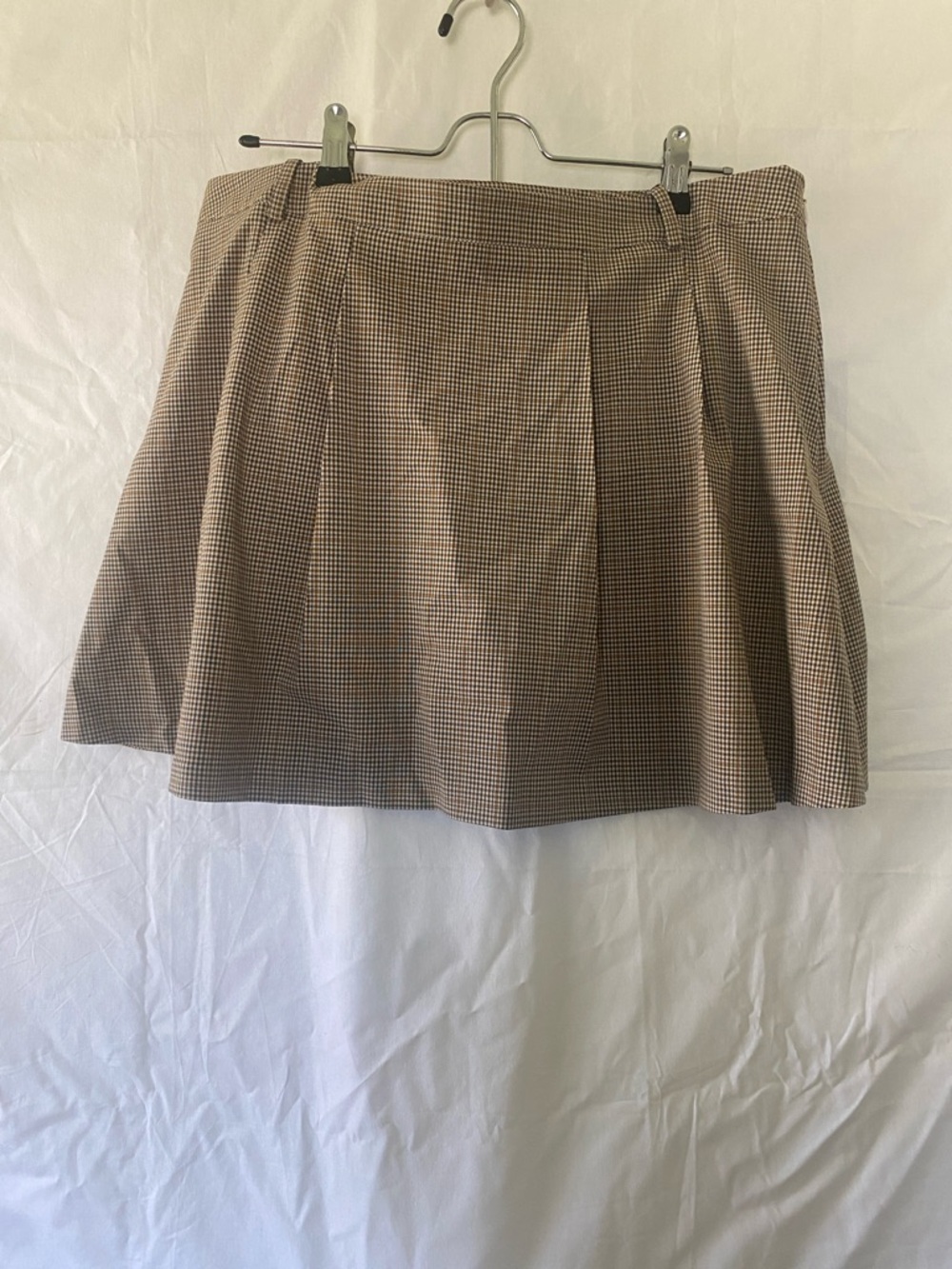 Leith Brown Plaid Mini Skirt